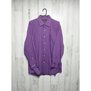 Alexander Julian Colours Men's Large Purple Button Up Long Sleeve Shirt